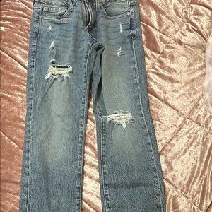 Aeropostale Classic Blue Distressed Straight Leg Jeans
